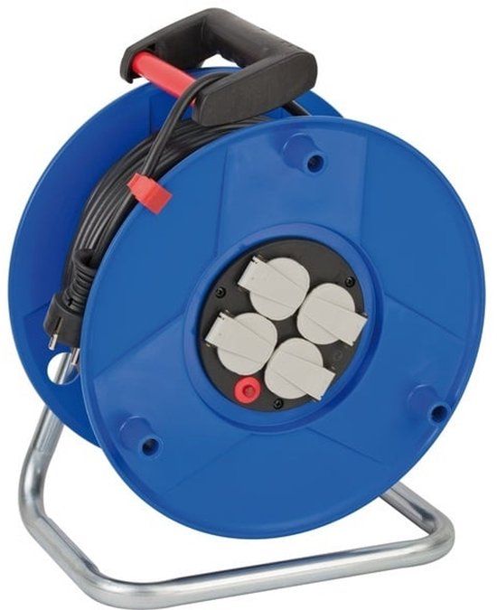 Brennenstuhl Garant Kabelhaspel - 50m - 4-voudig - Zwart/Blauw