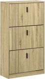 HOMCOM Klapbare schoenenkast - Eiken - 63x24x117cm