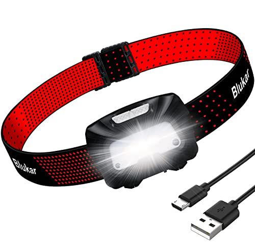 Blukar Oplaadbare Hoofdlamp - Superheldere LED Koplamp met Bewegingssensor, Rood Licht, 6 Modi, Lange Batterijduur - IPX5 Waterdicht