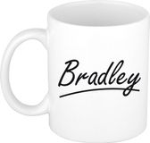 Bellatio Decorations Bradley Naam koffiemok - wit - Keramiek - 300 ml