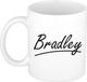 Bellatio Decorations Bradley Naam koffiemok - wit - Keramiek - 300 ml
