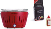 LotusGrill Classic Hybrid Tafelbarbecue combi set - Rood rood