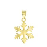 Lucardi Dames 14 Karaat geelgouden hanger sneeuwvlok
