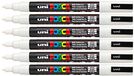 Posca PC-3M Uni witte verf markeerstiften medium kogel tip 1.5mm (Pack van 6)