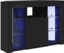 vidaXL Meuble TV d'angle LED 100x40x68cm Noir Bois modifié