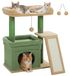 StarTech Kattenkrabpaal - Klimboom 69 cm - 3 verdiepingen - Comfortabel ligvlak aan de bovenkant - Holte - Sisal krabstam en krabmat - Geschikt voor katten in huis - Groen