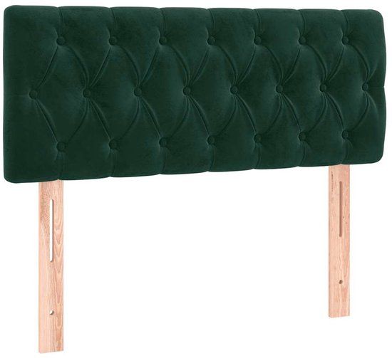 vidaXL Hoofdbord - 90x7x78/88 cm - Donkergroen - Fluweel