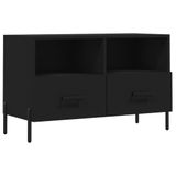 Syfax Tv-meubel 80x36x50 cm bewerkt hout zwart