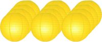 Merkloos / Sans marque Luxe 12x Gele Bol Lampionnen 25 cm