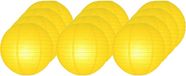 Merkloos / Sans marque Luxe 12x Gele Bol Lampionnen 25 cm