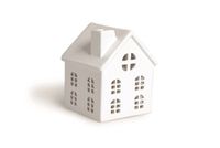 Excelsa vogelhuislantaarn huis, keramiek, wit, 10,5 x 10,5 x 14 cm