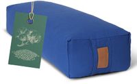 #DoYourYoga - Hoekig Yoga bolster - »Paravati« - Meditatiekussen met bio-organische boekweit schalen vulling - L67 cm & diam.13 cm - marineblauw