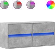 vidaXL Tv-wandmeubel met LED-verlichting 100x31x45 cm betongrijs
