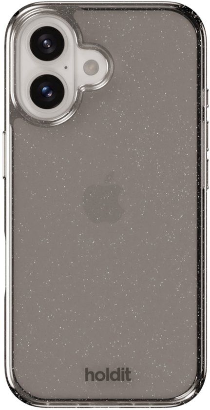Holdit Glitter Case geschikt voor Apple iPhone 16 - Zwart