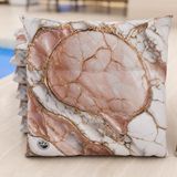 PETTI Artigiani Italiani - Set van 6 stoelkussens voor keukenstoelen, marmereffect, roze, 40 x 40 cm, vierkante eetkamerstoelhoezen, microvezel met digitale print en veters
