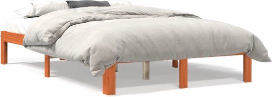 vidaXL Bedframe - massief grenenhout - wasbruin - 140x200 cm