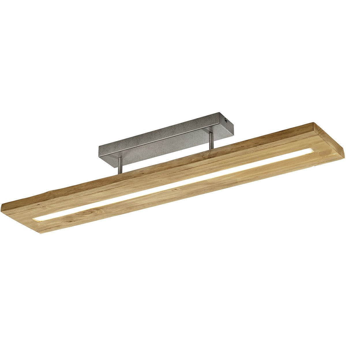 BES LED Trion Brida Plafondlamp - 27W - Warm Wit 3000K - Dimbaar - Rechthoek - Bruin - Hout