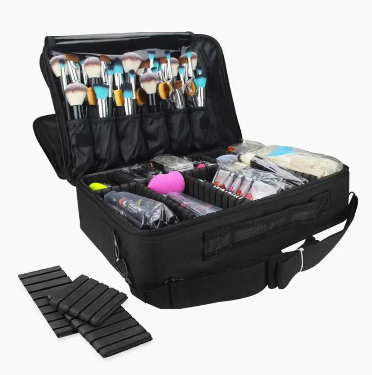 Confibel Cosmetica Koffer - Make-up Koffer met verstelbare vakken - Visagie en Nagelstyliste Beauty Koffer - 35x25x11CM