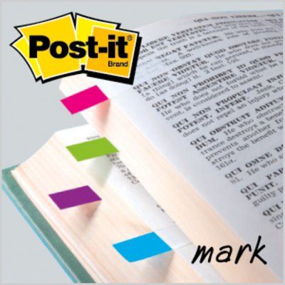 Post-it Flags - Bright Colors - 1/2 in Wide - 35/Dispenser - 4 Dispensers/Pack