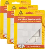 Deltafix Anti-krasvilt - 24x - wit - 25 x 25 mm - vierkant - zelfklevend - meubel beschermvilt