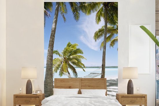 Nr1Wallpaper Behang - Fotobehang Palmboom - Hangmat - Zand - Breedte 200 cm x hoogte 300 cm