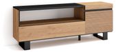 Meuble TV en bois de chêne noir, meuble bas, 150x57x35 cm