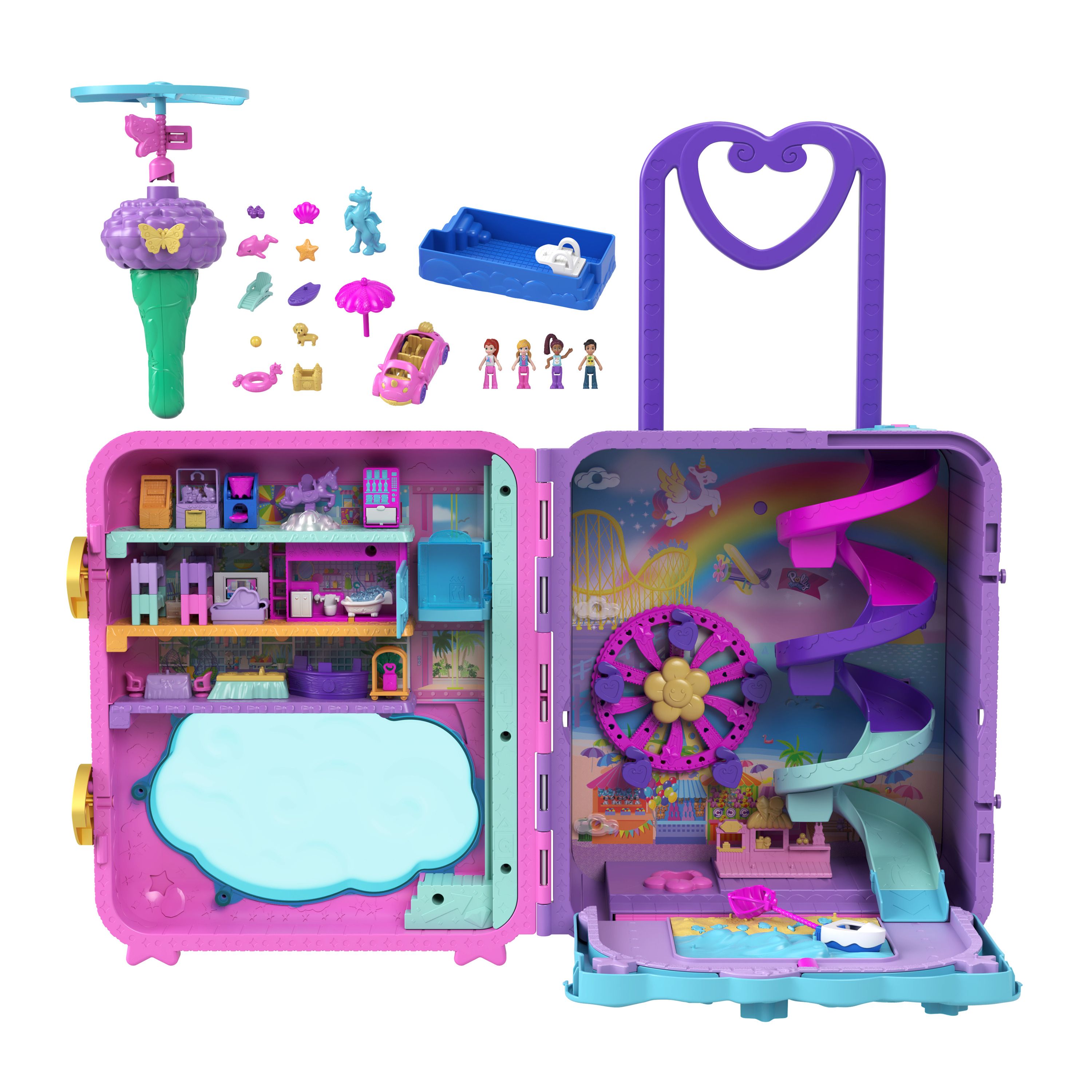 Polly Pocket POLLYVILLE RESORT ROLKOFFER Speelset - Speelfigurenset - HKV43