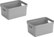 Bellatio Decorations Sunware Opbergbox Sigma - 2 stuks - Kunststof - Grijs - 13 liter