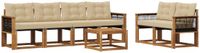 vidaXL Acacia Hout Bank Loungeset 6 Zitplaatsen Natuurlijk en Beige