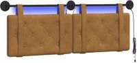 vidaXL Hangend hoofdbord Met LED-verlichting Bruin Fluweel