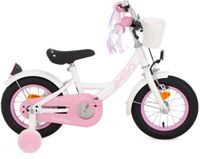 AMIGO Perfect Meisjesfiets - Kinderfiets voor Meisjes - 12 Inch - Terugtraprem - Wit/Roze