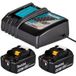Makita Lot de 2 batteries Li-ion 18V 4Ah BL1840B + chargeur simple DC18RC