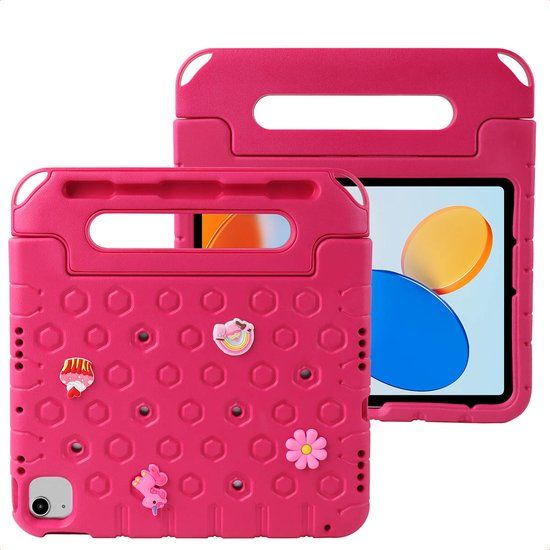 imoshion Kidsproof tablethoes met afneembare dolls voor de Apple iPad 11 (2025) 11 inch A16 / iPad 10 (2022) 10.9 inch - Roze