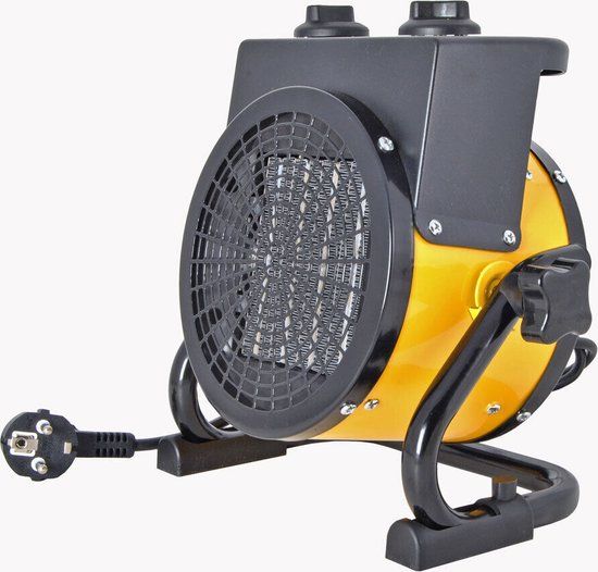 Kynast Keramische Ventilator Kachel - 2000W - 2 Warmtestanden - Zwart/Geel