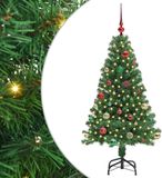 vidaXL Kunstkerstboom Groen 150 cm PVC en Staal en Kunststof
