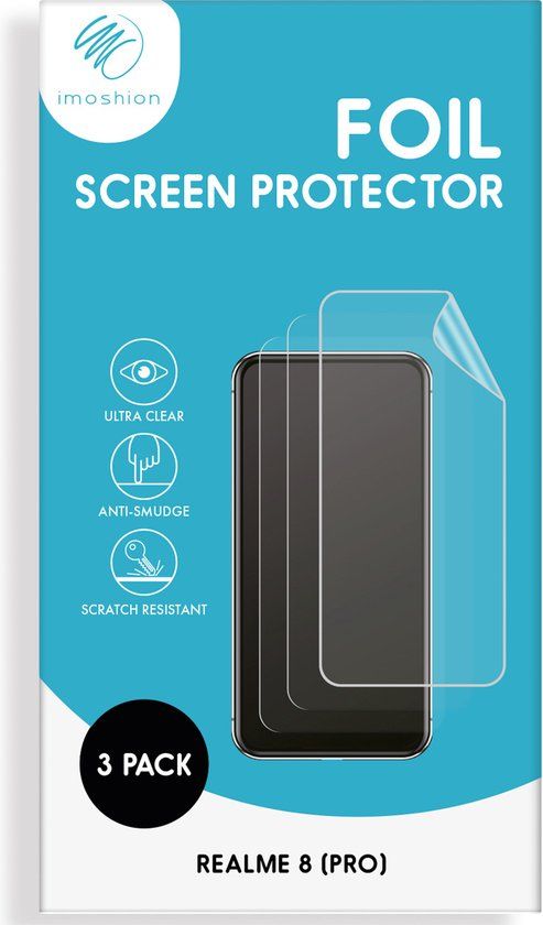 iMoshion Screenprotector Folie 3 pack voor Realme 8 Pro / Realme 8 - Plastic
