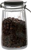 Urban Living Weckpot/inmaakpot - 1,8L - glas - met beugelsluiting - mat zwarte deksel
