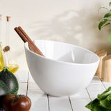 Homla MOOKA - keramische slakom met bestek wit - 24 cm