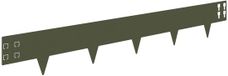 vidaXL Gazonrand - 10 stuks - 100 x 15 cm - Staal - Olijfgroen
