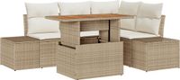 vidaXL Tuinbank Set Beige Polyrattan 2-zits