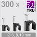 TRU COMPONENTS T24CA130 Spijkerclip TC-13448472 Bundel-Ø (bereik) 3 tot 10 mm Zwart 300 stuk(s)