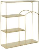Home Deco Factory Wandplank/wandrek Roma Arte - Goud - Metaal - 44 x 12 x 45 cm