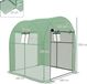 Bâche de jardin - Modèle T1005-01-08206 - Cadre en acier - Film PE résistant aux UV - 1,8 x 1,8 x 2 mètre - Portes et fenêtres avec volets roulants - Vert