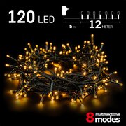 Emos Kerstverlichting buiten - 12 meter 120 LED - Warm Wit - 8 modi - Lichtsnoer - IP44 Stekker - Kerstboomverlichting - geschikt voor binnen en buiten - Kerstversiering