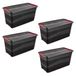 keeeper keepeer Transportbak eckhart met deksel en clipsluiting, extra stevig, 79,5 x 39,5 x 40 cm, 83 l, donkergrijs (Graphit Grau), 4 stuks