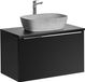 Meuble de salle de bain 80 cm, noir, mat, avec plateau et lavabo de 50 cm