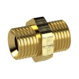 RIEGLER MS2521234 dubbele schroefdraad nippel, messing CW614N, SW 32, G 1/2" x G 3/4"