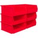 Akro-Mils 30235 plastic opbergdoos met ophangbare Akro Bin, 11-inch bij 11-inch bij 5-inch, rood, 6 stuks