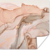 PosterMonkey Poster Marmer - Roze - Rosé - 75x75 cm