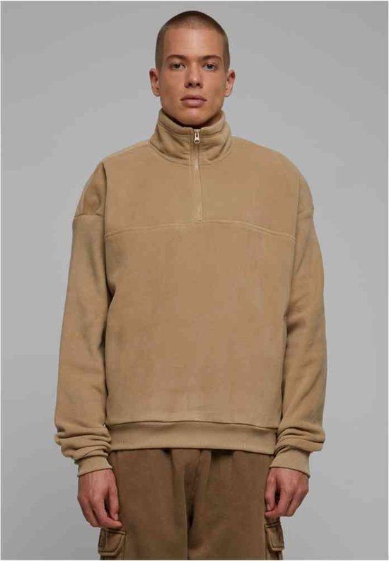 Urban Classics Basic Polar Fleece Troyer Sweater - Beige - 3XL - Men